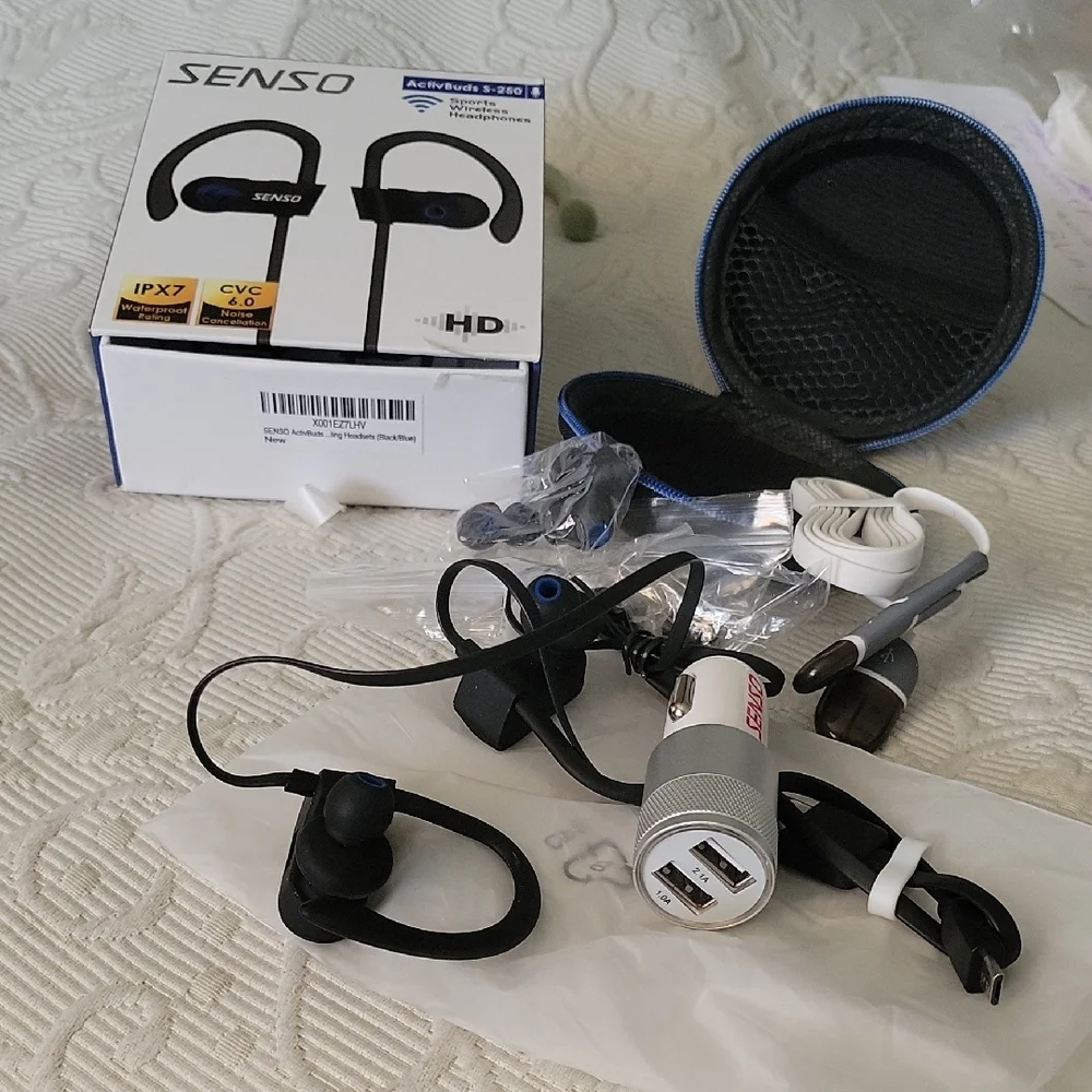 SENSO Black and Silver Bluetooth Headset with Noise Cancellation